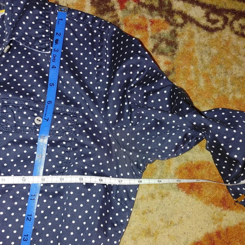 Tommy Hilfiger Navy Polka Dot Classic Preppy Girl Shirt Dress. - Picture 6 of 7